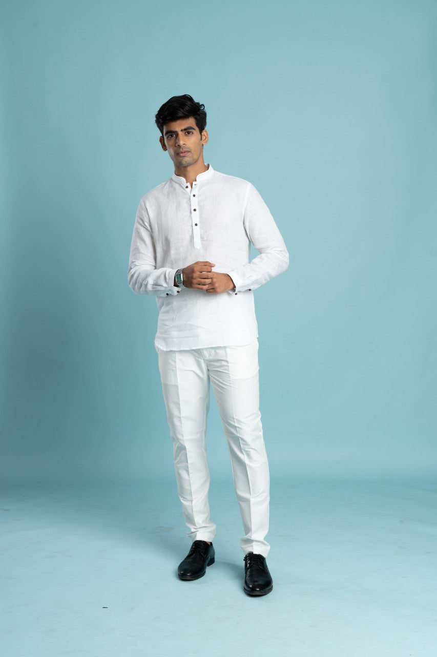 Linen short kurta for men