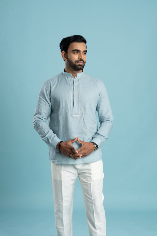 Linen Short Kurta for men