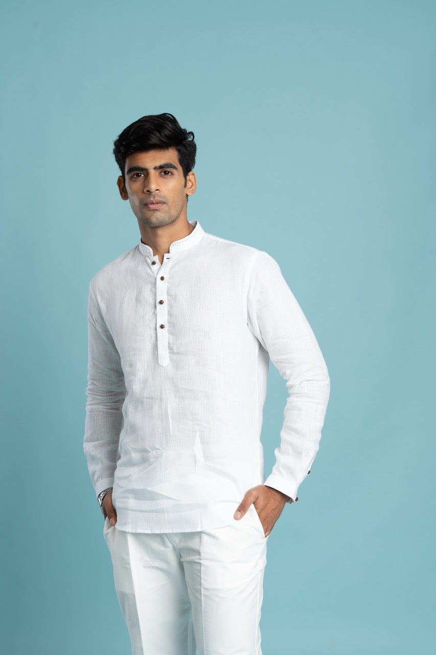 Linen short kurta for men