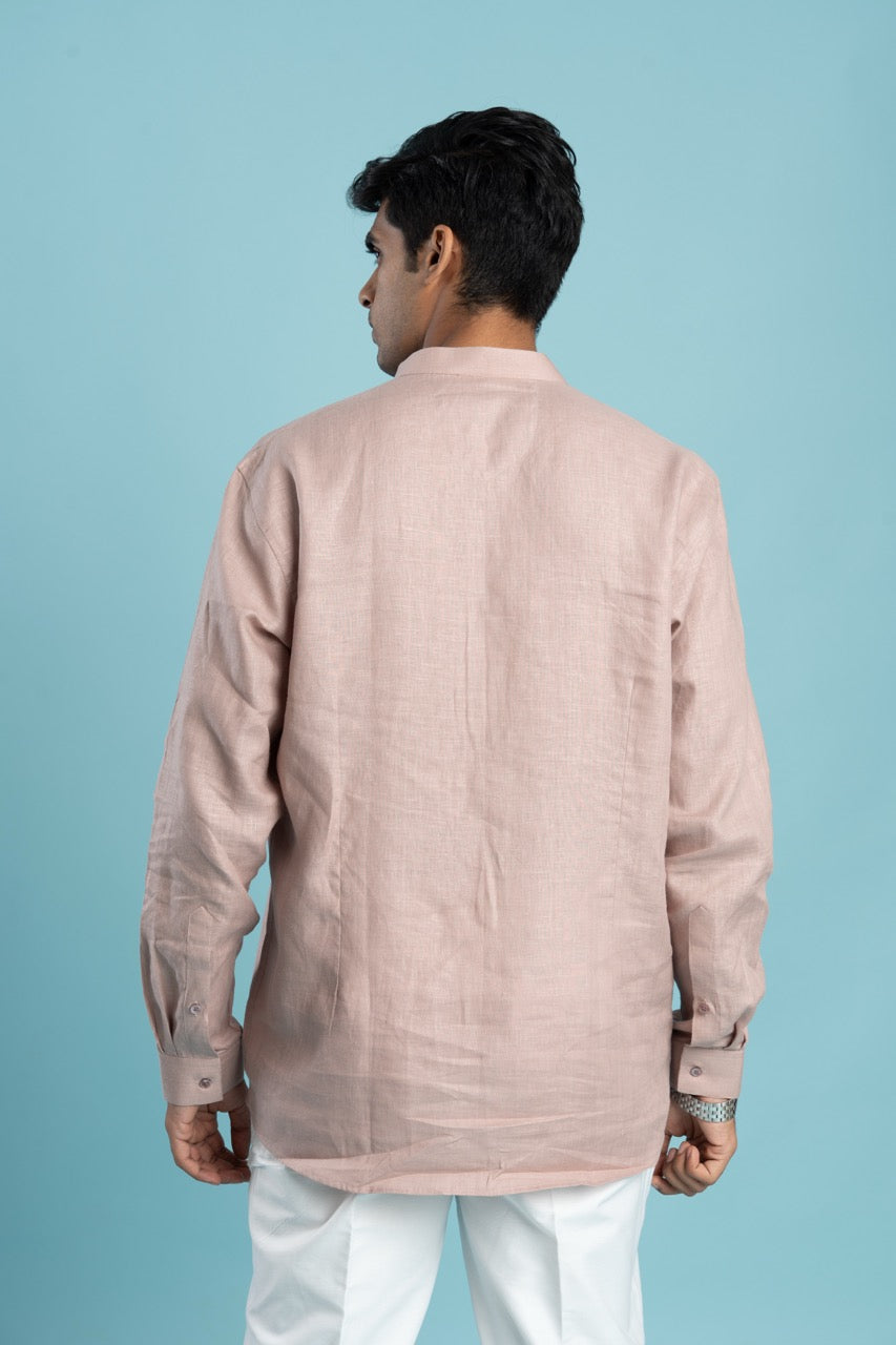 Linen short kurta for men