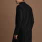 Black Pintuck Kurta with Embroidery for men