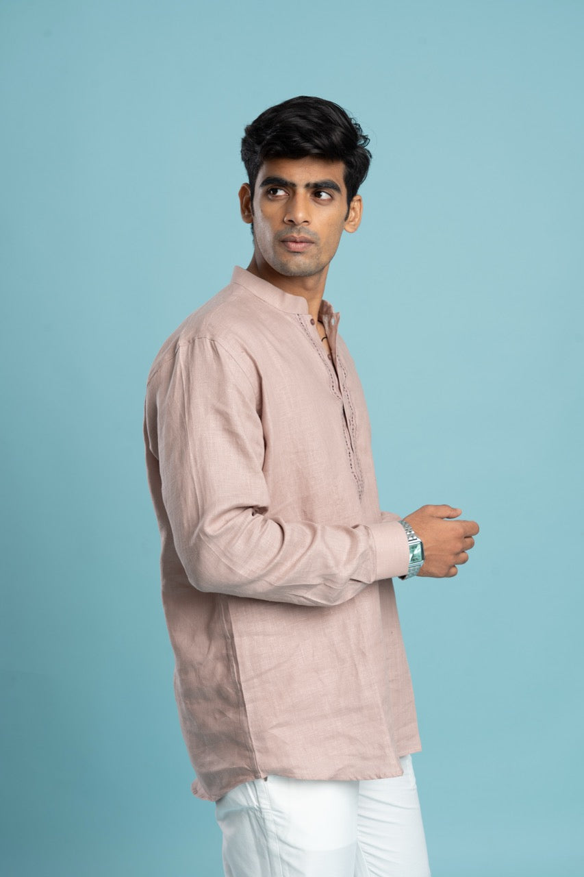 Linen short kurta for men
