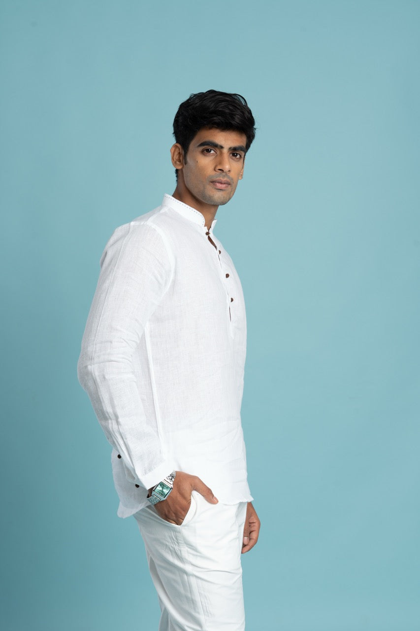 Linen short kurta for men