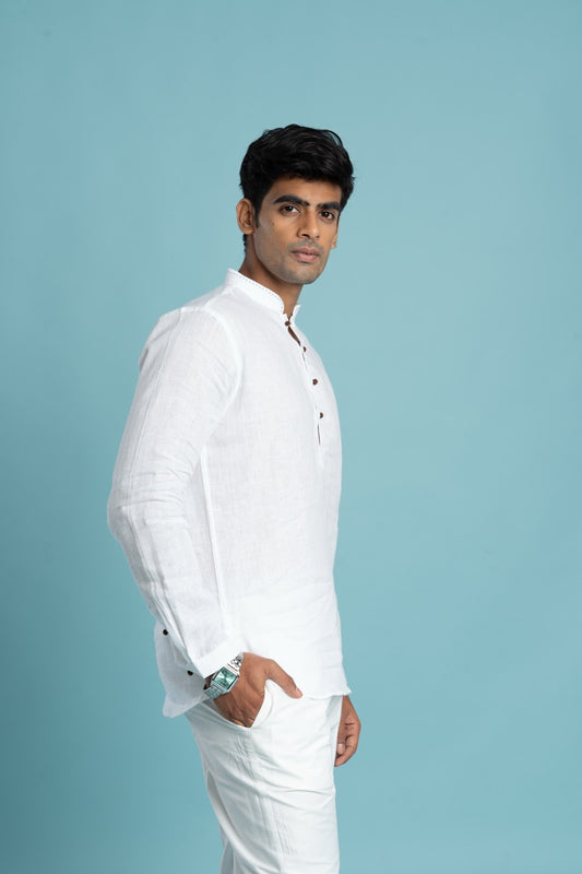 Linen short kurta for men