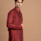 Muted Dusty Rose Pintuck Kurta for men