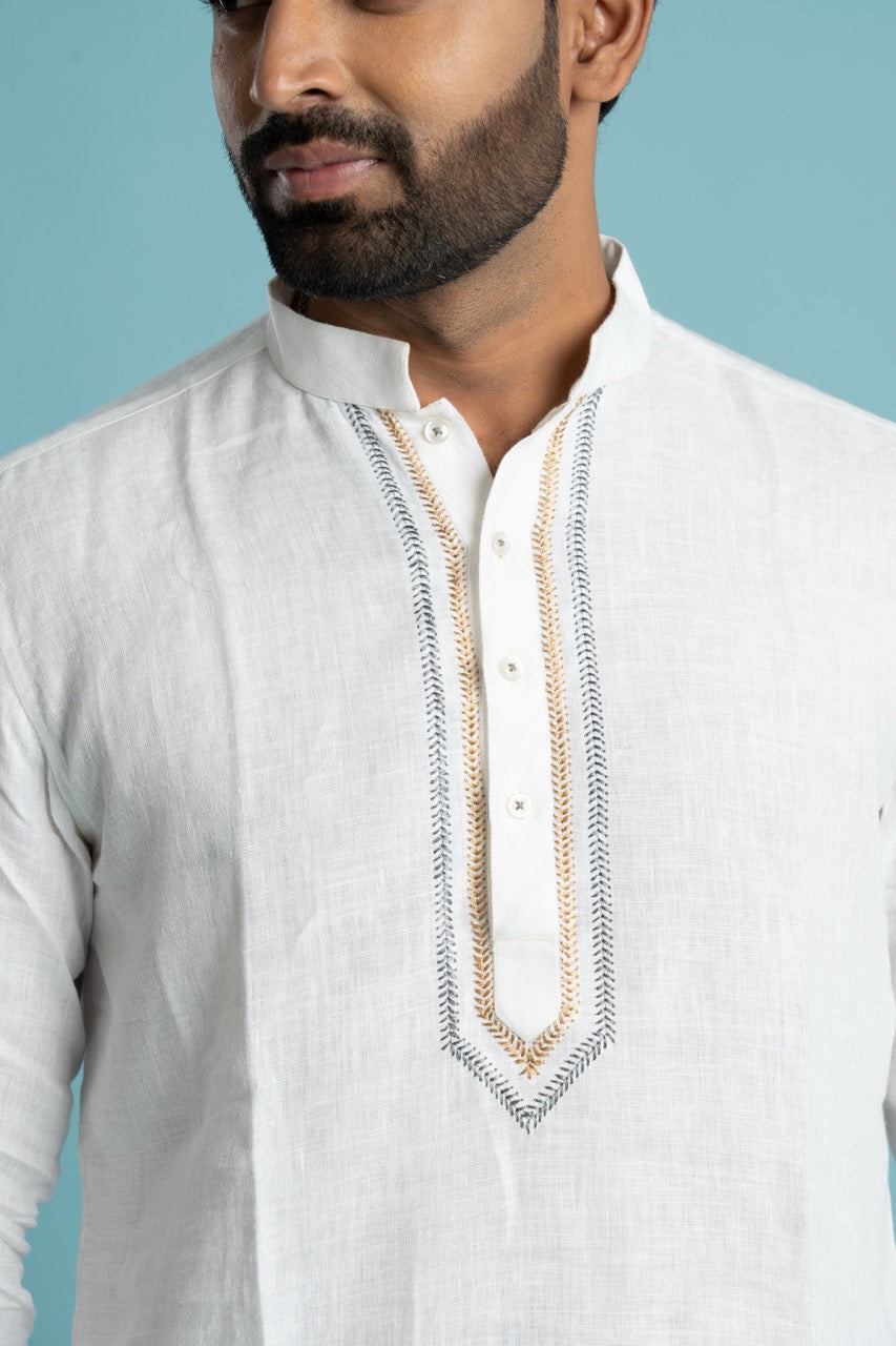 Linen Short Kurta for men