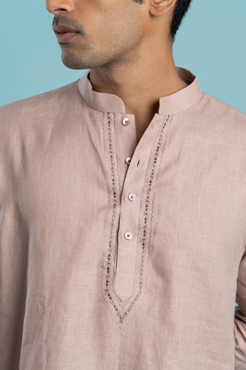 Linen short kurta for men