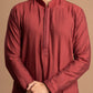 Muted Dusty Rose Pintuck Kurta for men
