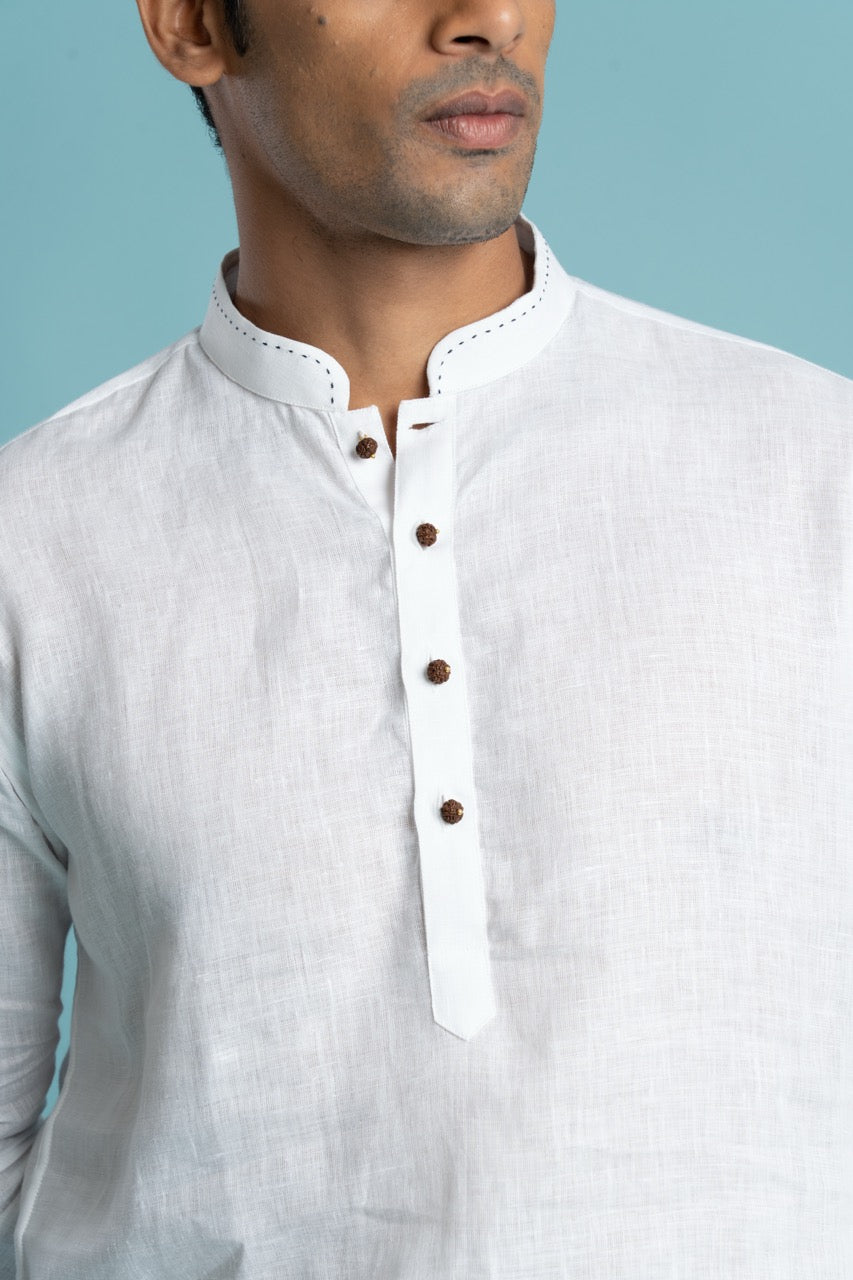 Linen short kurta for men