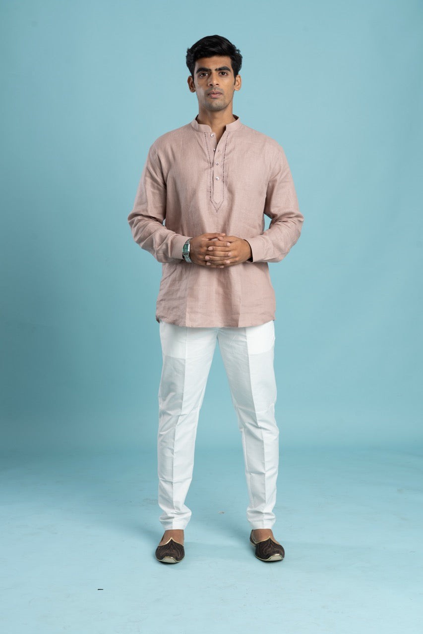 Linen short kurta for men