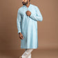 Soft Light Blue Pintuck Kurta for men
